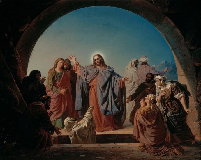 Jesus wakes lazarus, 1860, Robert