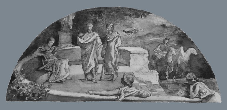 The Relation of the Individual to the State: Socrates and His Friends Discuss 'The Republic,' as in Plato's Account; Color Study for Mural, Supreme Court Room, Saint Paul, Minnesota State Capitol, Saint Paul